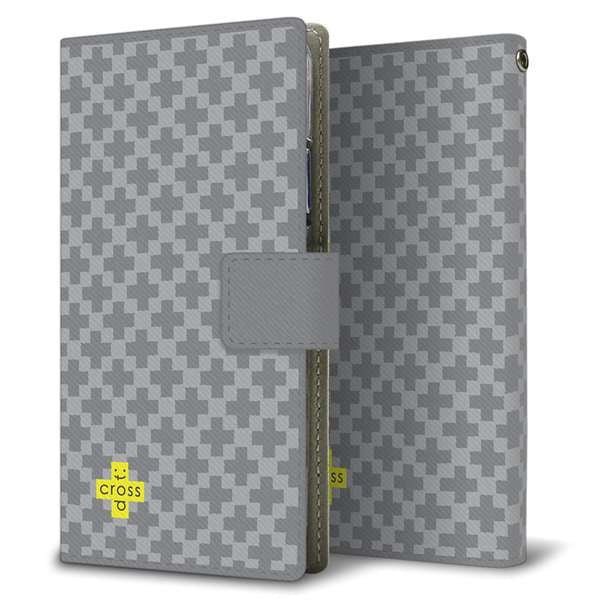 らくらくスマートフォン a A401FC Y!mobile 高画質仕上げ プリント手帳型ケース ( 薄型スリム )クロスドット