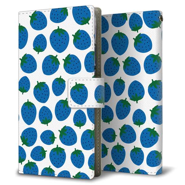 Xperia 1 VII A501SO SoftBank 高画質仕上げ プリント手帳型ケース ( 薄型スリム )小さいイチゴ模様