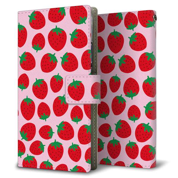 iPhone17 高画質仕上げ プリント手帳型ケース ( 薄型スリム )小さいイチゴ模様