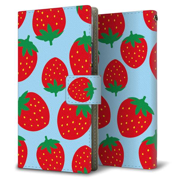 Google Pixel 10 高画質仕上げ プリント手帳型ケース ( 薄型スリム )大きいイチゴ模様