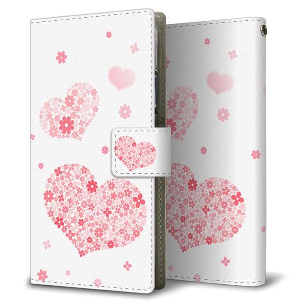 Xiaomi 14T XIG07 au 高画質仕上げ プリント手帳型ケース ( 薄型スリム ) 【SC824 ピンクのハート】
