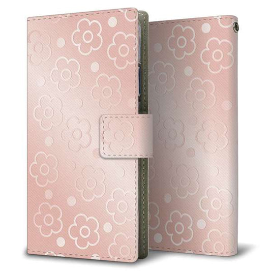 BASIO active2 SHG12 au 高画質仕上げ プリント手帳型ケース ( 薄型スリム )エンボス風デイジーシンプル 耐衝撃