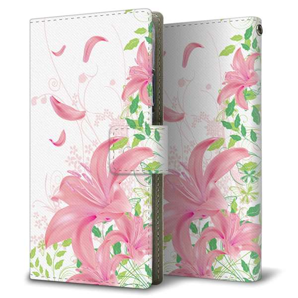 AQUOS sense10 SHG15 au 高画質仕上げ プリント手帳型ケース ( 薄型スリム )ユリ