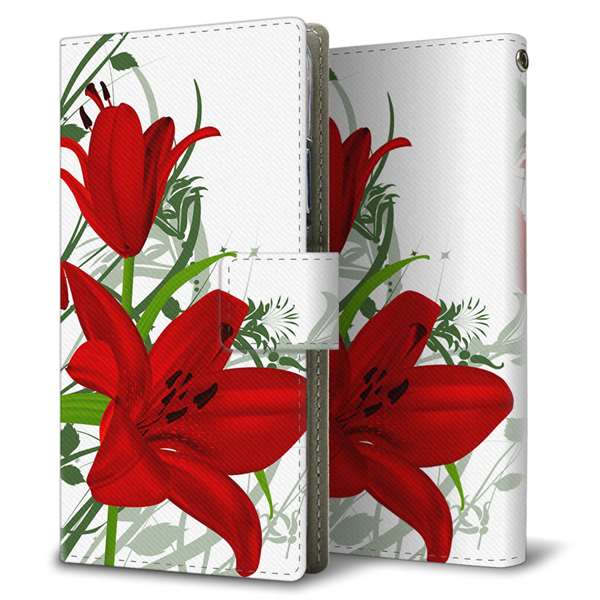 Xperia 1 VI SOG13 au 高画質仕上げ プリント手帳型ケース ( 薄型スリム )ユリ