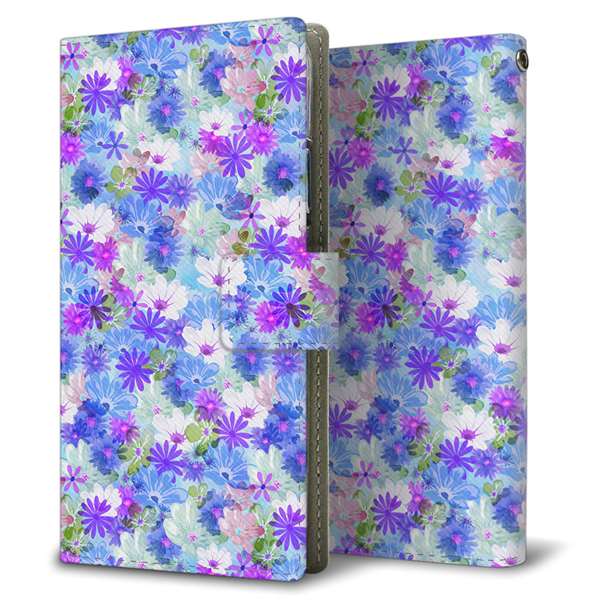 らくらくスマートフォン F-53E docomo 高画質仕上げ プリント手帳型ケース ( 薄型スリム )リバティプリント