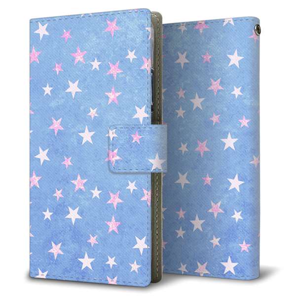 Galaxy A25 5G SM-A253Z SoftBank 高画質仕上げ プリント手帳型ケース ( 薄型スリム )星柄プリント