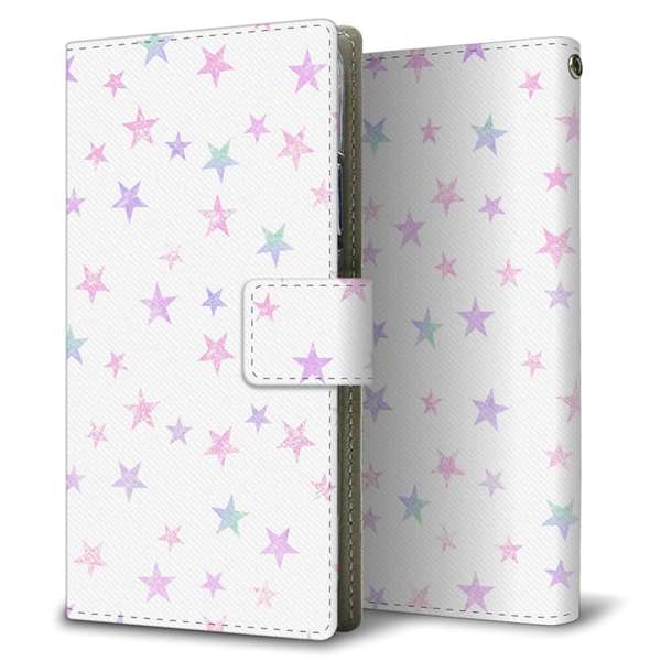 Galaxy S25 SCG31 au 高画質仕上げ プリント手帳型ケース ( 薄型スリム )星柄プリント