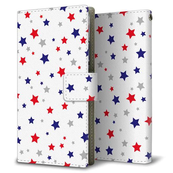 iPhone15 Pro 高画質仕上げ プリント手帳型ケース ( 薄型スリム )星柄プリント