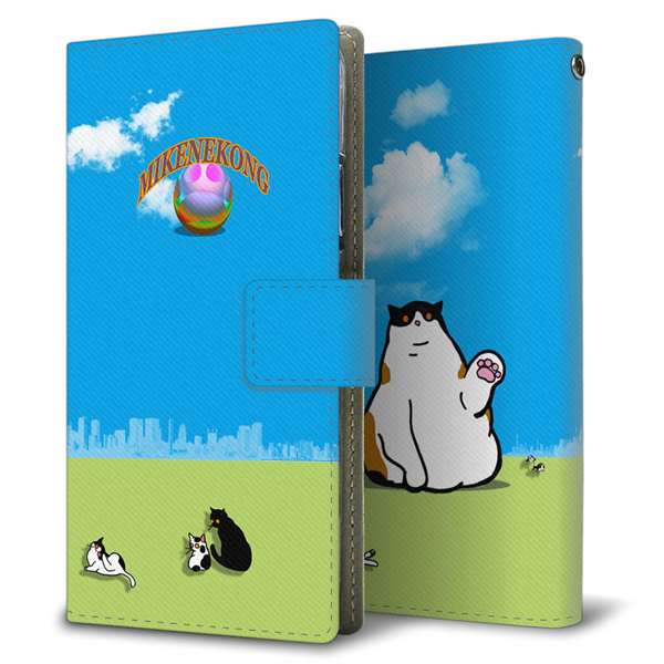 Xiaomi 14T XIG07 au 高画質仕上げ プリント手帳型ケース ( 薄型スリム )ミケネコング