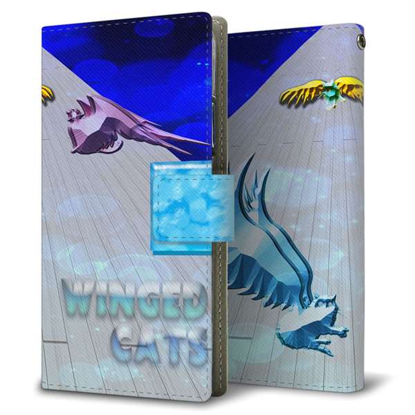 moto g32 高画質仕上げ プリント手帳型ケース ( 薄型スリム ) 【YA942 WINGED CATS】