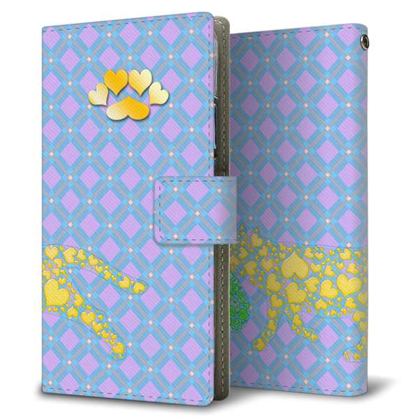 Xperia 1 VII SO-51F docomo 高画質仕上げ プリント手帳型ケース ( 薄型スリム )ハートネコ