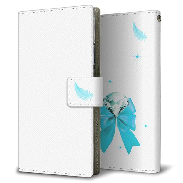 AQUOS wish5 SH-52F docomo 高画質仕上げ プリント手帳型ケース ( 薄型スリム )セレブリボン