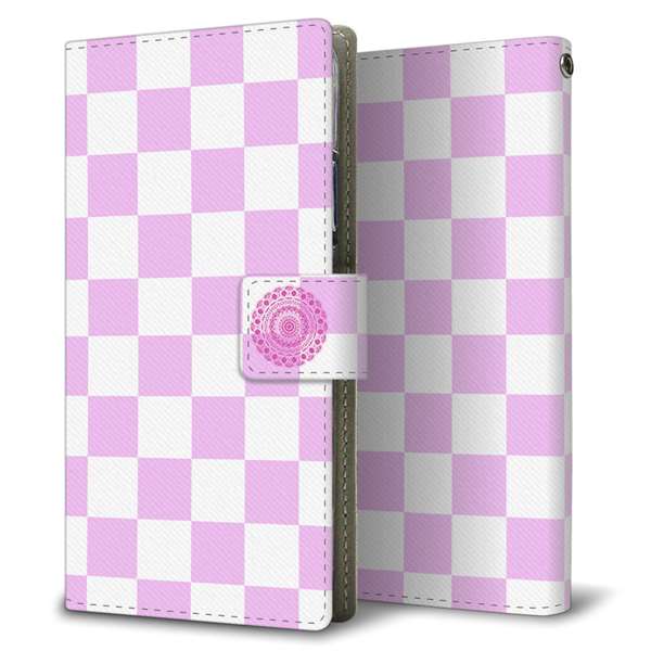 Xiaomi 14T XIG07 au 高画質仕上げ プリント手帳型ケース ( 薄型スリム )チェッカー
