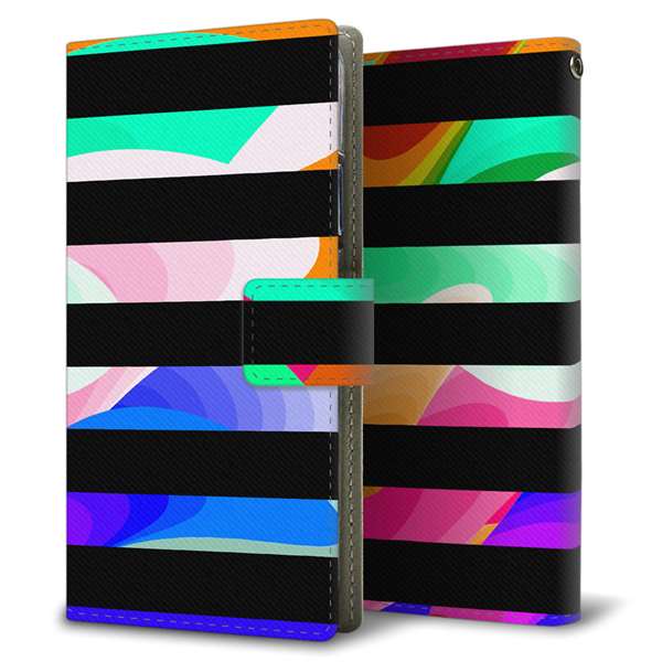 Xiaomi 11T 高画質仕上げ プリント手帳型ケース ( 薄型スリム )ボーダー