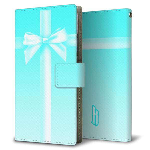 Xiaomi 14T XIG07 au 高画質仕上げ プリント手帳型ケース ( 薄型スリム )リボンクロス