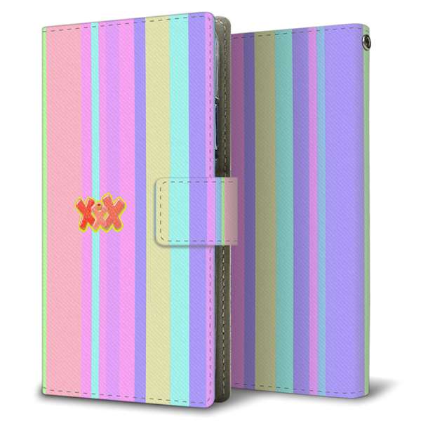 Xiaomi Redmi Note 13 Pro 5G XIG05 au 高画質仕上げ プリント手帳型ケース ( 薄型スリム )ボーダーファンシー