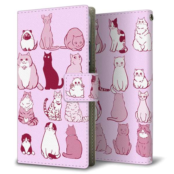 AQUOS sense9 SHG14 au 高画質仕上げ プリント手帳型ケース ( 薄型スリム )ねこ