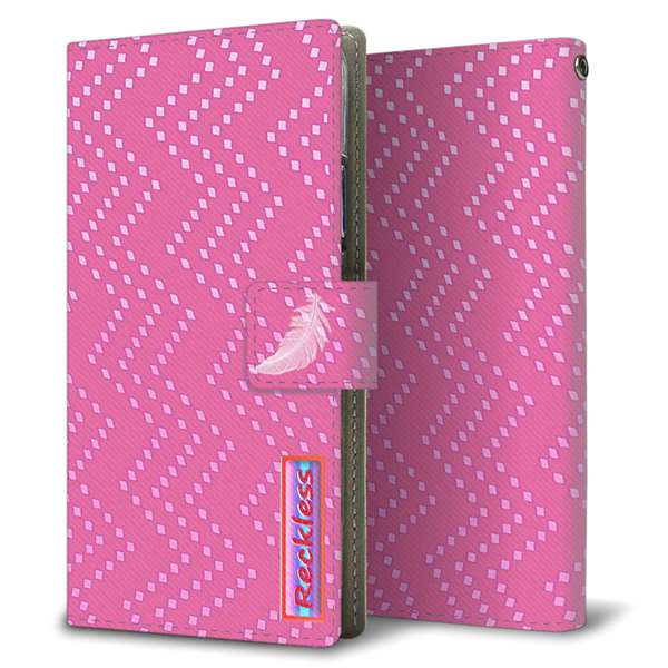 BASIO active2 SHG12 au 高画質仕上げ プリント手帳型ケース ( 薄型スリム )ジグザグドット