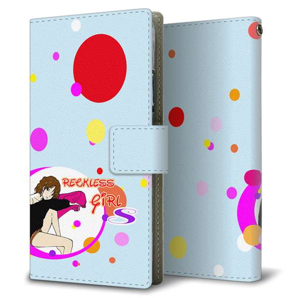 らくらくスマートフォン F-53E docomo 高画質仕上げ プリント手帳型ケース ( 薄型スリム )ピンナップガール