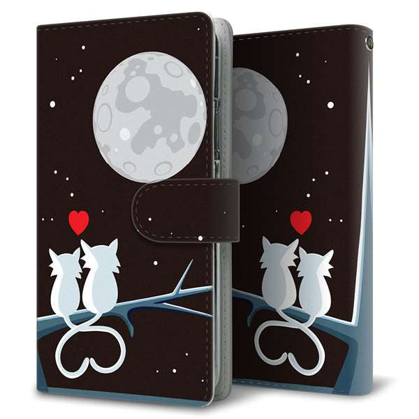 Xperia 1 VI SO-51E docomo 高画質仕上げ プリント手帳型ケース ( 通常型 )夜とネコ