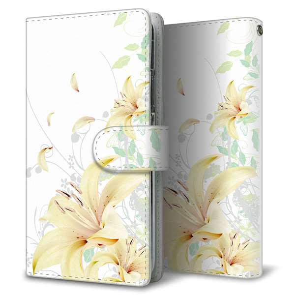 AQUOS sense9 SHG14 au 高画質仕上げ プリント手帳型ケース ( 通常型 )ユリ