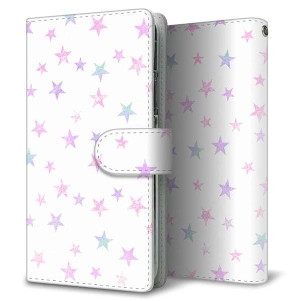 Galaxy S23 FE SCG24 au 高画質仕上げ プリント手帳型ケース ( 通常型 )星柄プリント