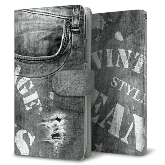 BASIO active2 SHG12 au 高画質仕上げ プリント手帳型ケース ( 通常型 )ダメージデニム