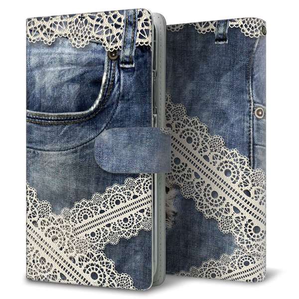 Xperia 10 VII SO-52F docomo 高画質仕上げ プリント手帳型ケース ( 通常型 )ダメージデニム