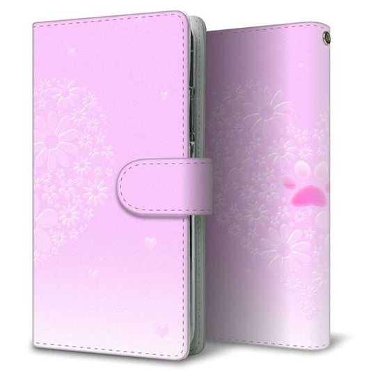 AQUOS wish5 SH-52F docomo 高画質仕上げ プリント手帳型ケース ( 通常型 ) 【YA955 ハート02 素材ホワイト】