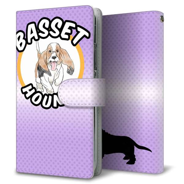 BASIO active3 KYG04 au 高画質仕上げ プリント手帳型ケース ( 通常型 )バセットハウンド