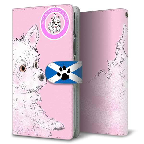 iPhone15 Pro 高画質仕上げ プリント手帳型ケース ( 通常型 )ウエストハイランドホワイトテリア