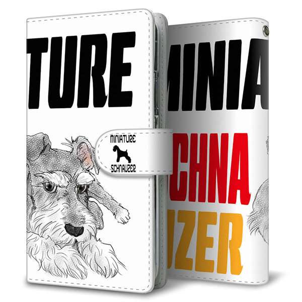 iPhone15 Pro 高画質仕上げ プリント手帳型ケース ( 通常型 )ミニチュアシュナウザー