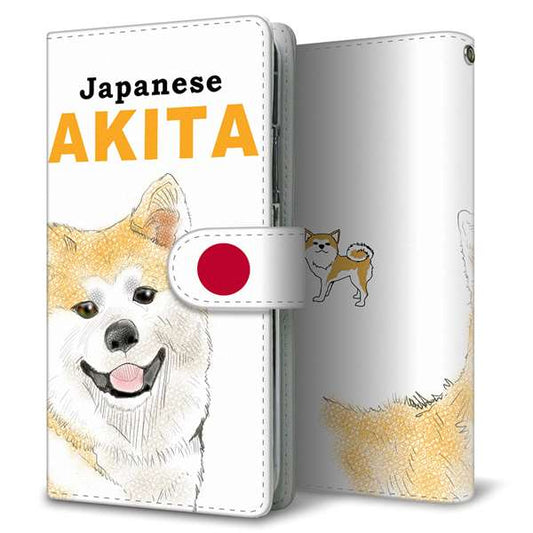 かんたんスマホ4 A402ZT Y!mobile 高画質仕上げ プリント手帳型ケース ( 通常型 )秋田犬