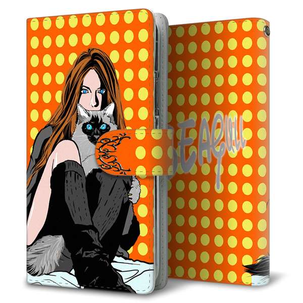 Galaxy S24 FE SCG30 au 高画質仕上げ プリント手帳型ケース ( 通常型 )らぶねこ