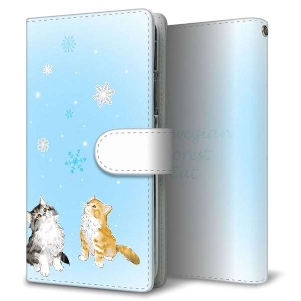 Galaxy S25 Ultra SM-S938Z SoftBank 高画質仕上げ プリント手帳型ケース ( 通常型 )ノルウェージャンフォレストキャット