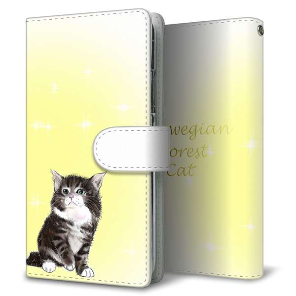 BASIO active2 SHG12 au 高画質仕上げ プリント手帳型ケース ( 通常型 )ノルウェージャンフォレストキャット