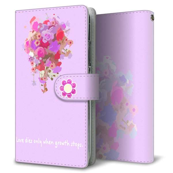 Xiaomi 14T XIG07 au 高画質仕上げ プリント手帳型ケース ( 通常型 )ペールフラワー