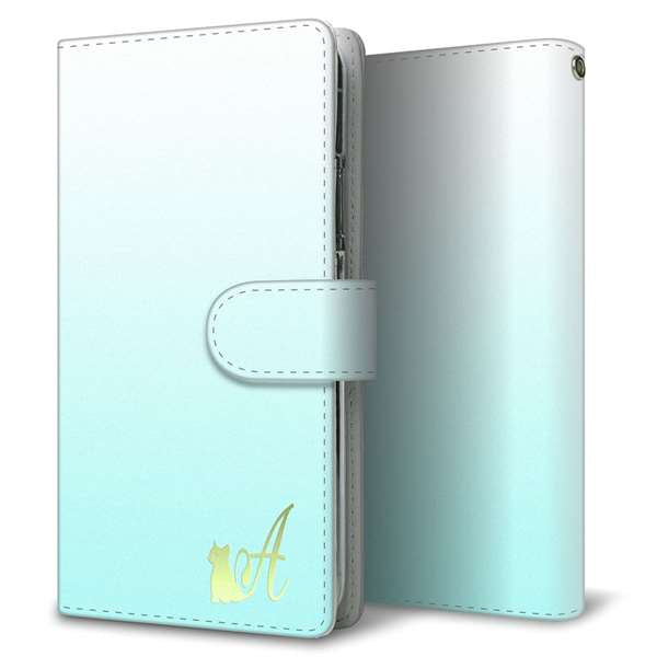 Xperia 1 VI SOG13 au 高画質仕上げ プリント手帳型ケース ( 通常型 )イニシャル ネコ