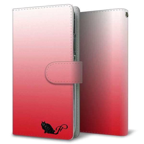 AQUOS wish3 A302SH Y!mobile 高画質仕上げ プリント手帳型ケース(通常型)イニシャル ネコ