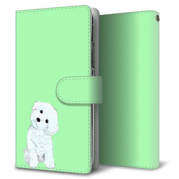 Xperia 10 VI SOG14 au 高画質仕上げ プリント手帳型ケース ( 通常型 )トイプードルホワイト