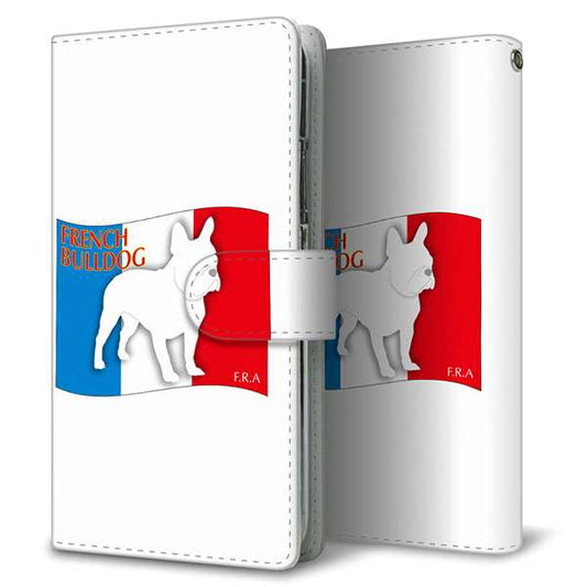 AQUOS sense8 SHG11 au 高画質仕上げ プリント手帳型ケース ( 通常型 )フランス国旗と犬