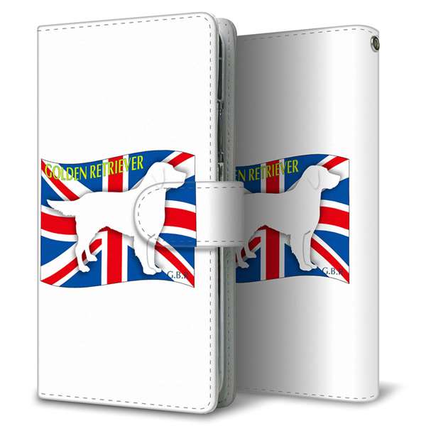 iPhone15 高画質仕上げ プリント手帳型ケース ( 通常型 )イギリス国旗と犬