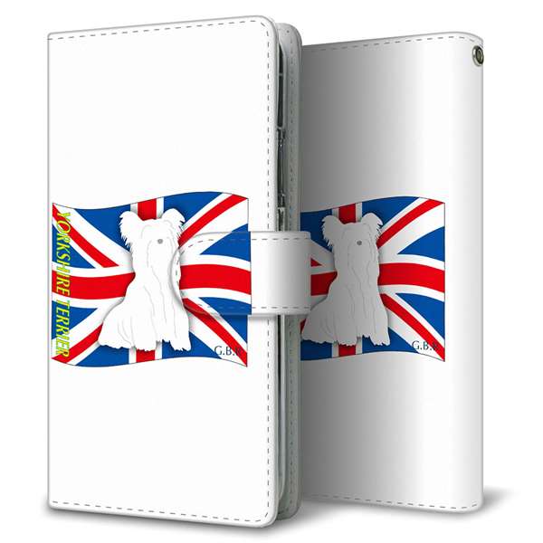 Galaxy S24 SCG25 au 高画質仕上げ プリント手帳型ケース ( 通常型 )イギリス国旗と犬