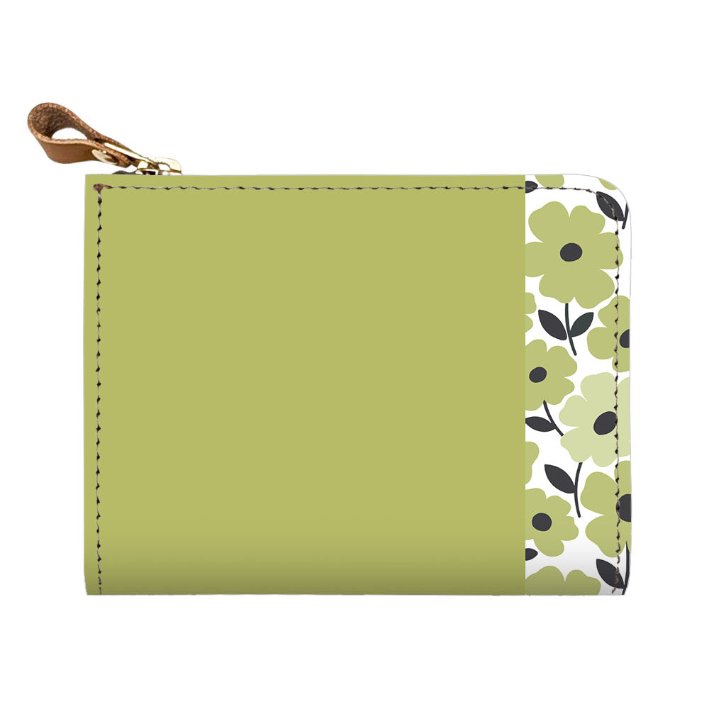 くすみガーデン 大人かわいい マチあり L字ファスナー 小さいミニ財布 姫路レザー ミニウォレット