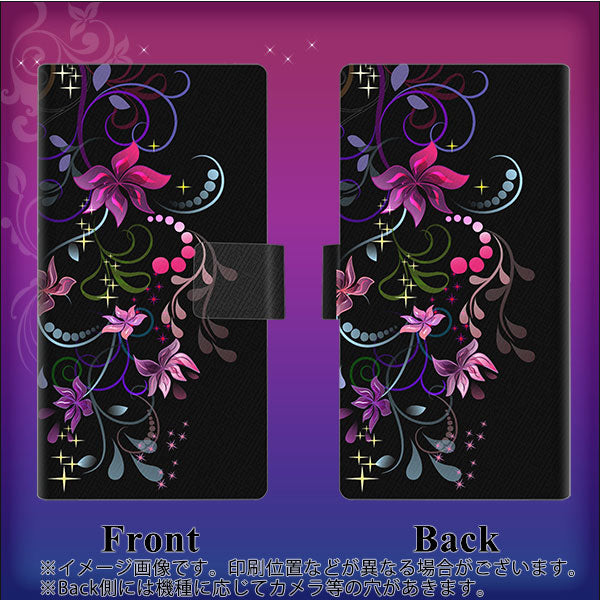 Xiaomi 14T XIG07 au 高画質仕上げ プリント手帳型ケース ( 薄型スリム ) 【263 闇に浮かぶ華】