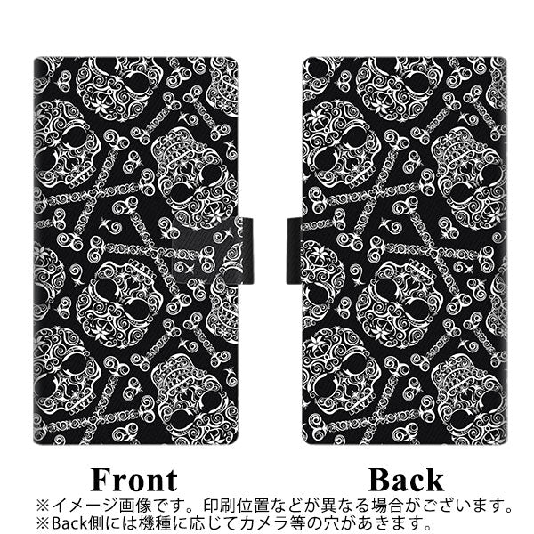 Xiaomi 14T XIG07 au 高画質仕上げ プリント手帳型ケース ( 薄型スリム ) 【363 ドクロの刺青】