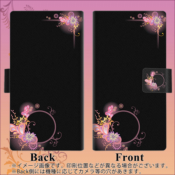 らくらくスマートフォン F-53E docomo 高画質仕上げ プリント手帳型ケース ( 薄型スリム ) 【437 華のフレーム】
