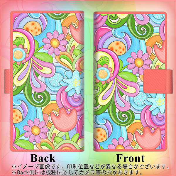 Xiaomi 14T XIG07 au 高画質仕上げ プリント手帳型ケース ( 薄型スリム ) 【713 ミラクルフラワー】 耐衝撃
