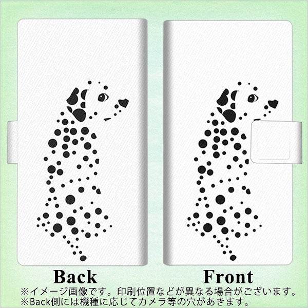 AQUOS wish3 A302SH Y!mobile 高画質仕上げ プリント手帳型ケース(薄型スリム) 【1038 振り向くダルメシアン(WH)】