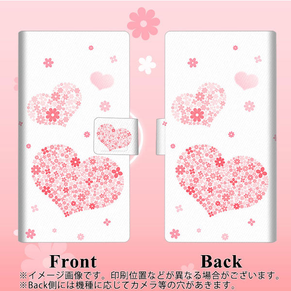 Xiaomi 14T XIG07 au 高画質仕上げ プリント手帳型ケース ( 薄型スリム ) 【SC824 ピンクのハート】